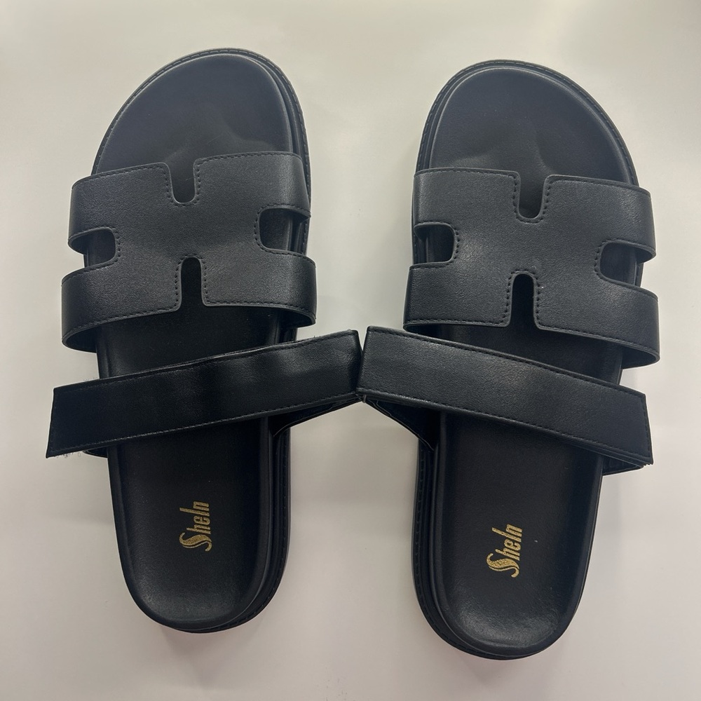 SHEIN Black Slide Sandals